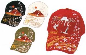 和柄刺繍キャップ 富士山(12個入り)